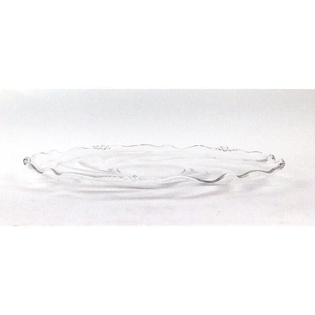 Mid-Century Modern Vintage Victorian Style Crystal Etched Cake Platter For Sale - Image 3 of 12