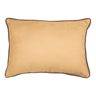 Caramel Woven Faux Suede Cushion With Feather Filler - 30x42cm (12"x17") For Sale