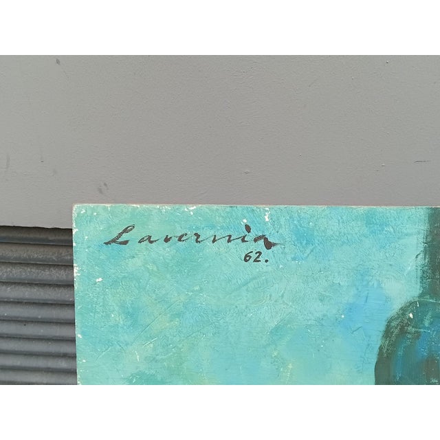 French Large French Original Oil Painting 1962 by Angelina Lavernia For Sale - Image 3 of 11