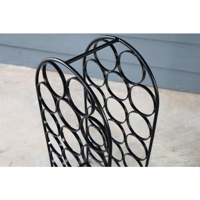 Mid Century Arthur Umanoff 17 Bottle Iron Wine Rack Holder Shaver Howard Modern Retro Atomic 60's Sculptural For Sale - Image 6 of 8