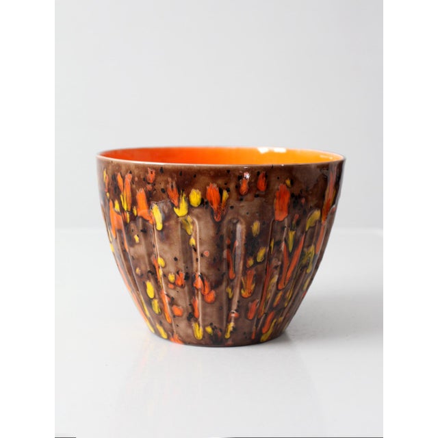 Brown Mid-Century Ox Mold Pottery Bowl For Sale - Image 8 of 10
