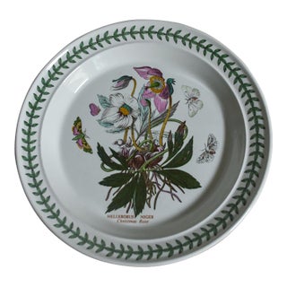 1980s Portmeirion Botanic Garden Dinner Plate Christmas Rose Helleborus Rosa For Sale