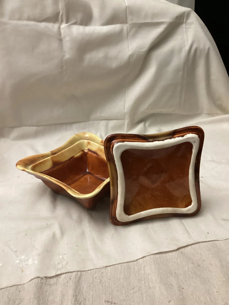Vintage Maurice of California Pottery Apple Covered Dish | Chairish