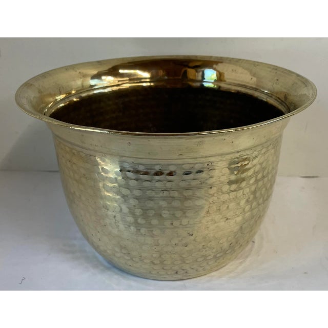Vintage Hammered Brass Planter For Sale - Image 4 of 9