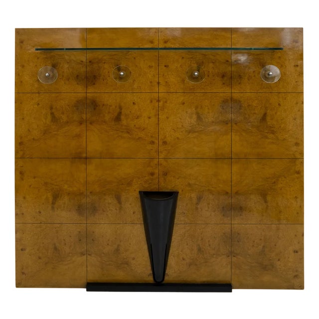 Italian Art Deco Walnut and Crystal Coat Rack attributed to Pier Luigi Colli, 1930s For Sale