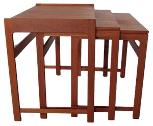 Danish Teak Nesting Tables, 1960s, Set of 3