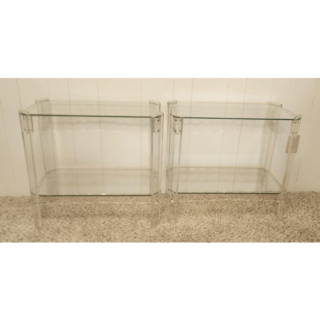 delicate late Art Deco to early mid century modern pair of end tables, perfectly at home in a Dorothy Draper home or a...