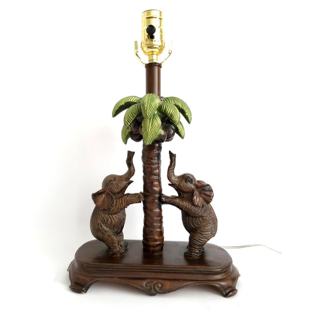 Baker Furniture Company Lamp Elephants Palm Tree For Sale - Image 4 of 9