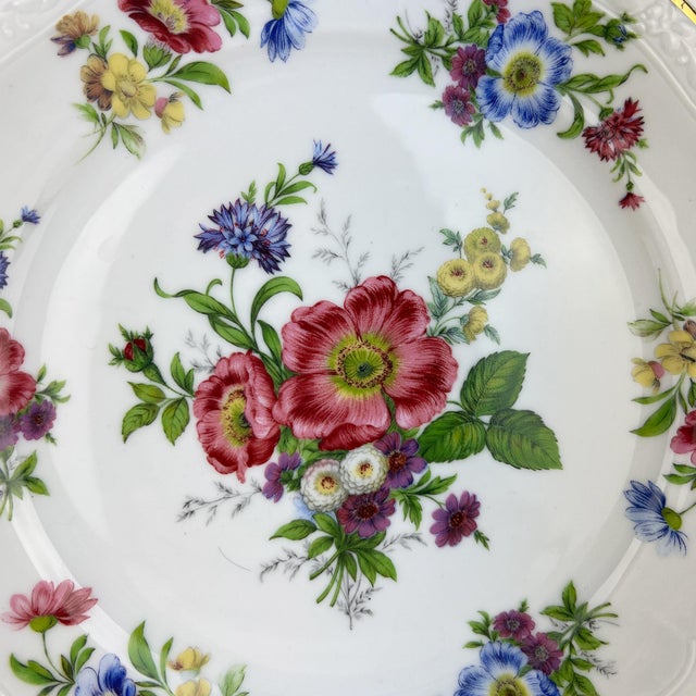 Vintage Floral Porcelain Plate from Disfer Limoges, 1950s For Sale - Image 4 of 11