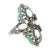 Antique Victorian Era 1800s Opal, Emerald, Diamond Ring in Gold and Silver Size 6 For Sale In Miami - Image 6 of 6