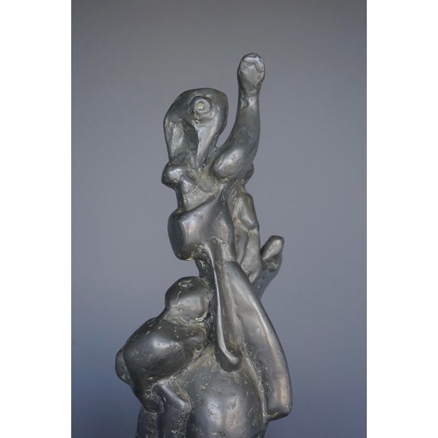 1960s Large Abstract Sculpture, 1960s, Lead on a Marble Base For Sale - Image 5 of 11