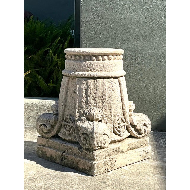 Vintage Boho Patinated Architectural Element Column For Sale - Image 12 of 12