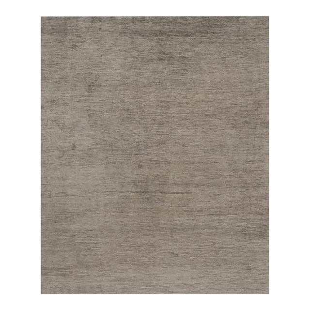 Rug & Kilim’s Oversized Modern Textural Rug in Brown, Gray and Beige Striae - 13x16 For Sale