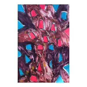 1980s Adrienne Anderson Abstract Painting on Paper
