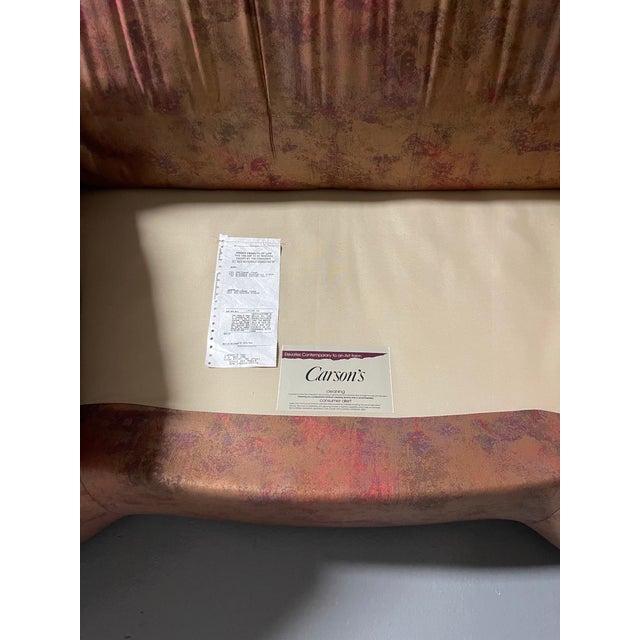 Vintage Carson’s of High Point Postmodern Curved Sectional Sofa, Pair — Metallic Bronze Upholstery For Sale In Miami - Image 6 of 6