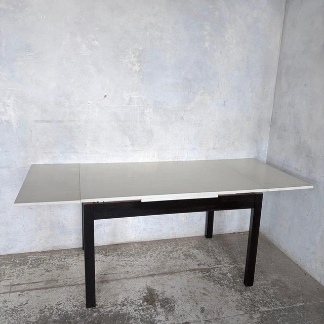 Mid-Century White Formica Draw Leaf Extending Dining Table, 1960s For Sale - Image 4 of 10