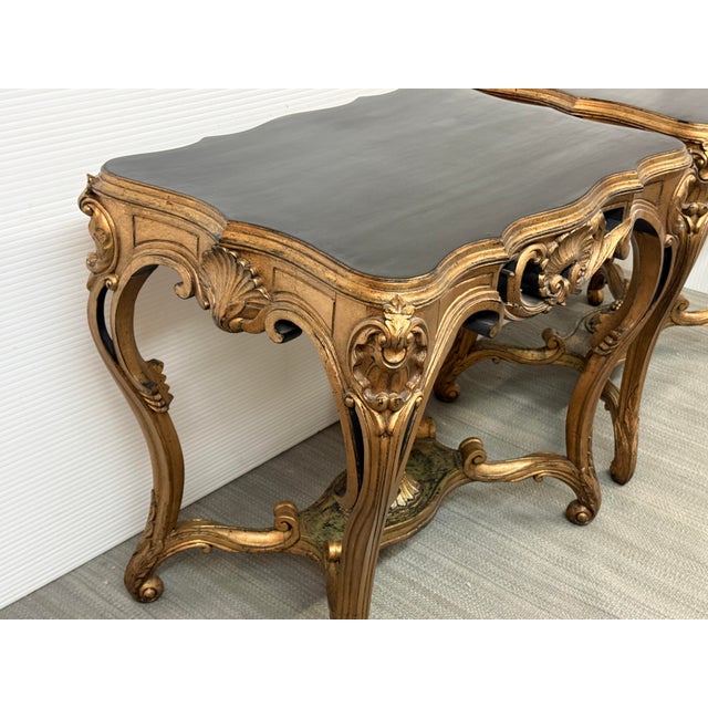 Antique Rococo Revival Giltwood Side Tables, Pair For Sale - Image 11 of 12