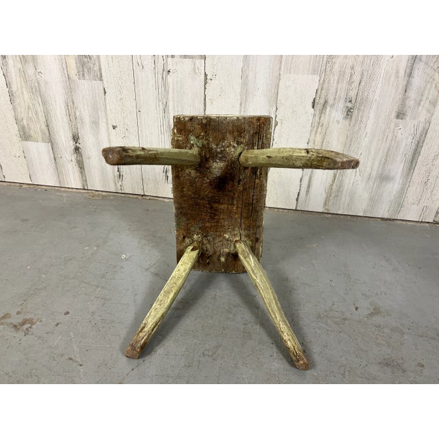 White Rustic Milking Stool For Sale - Image 8 of 11