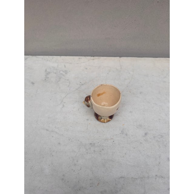French Country French Majolica Chick Egg Cup Circa 1890 For Sale - Image 3 of 9