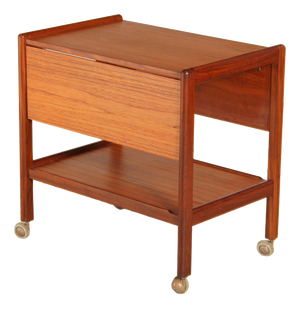 Mid-Century Modern Drop Leaf Teak Trolley, 1960s