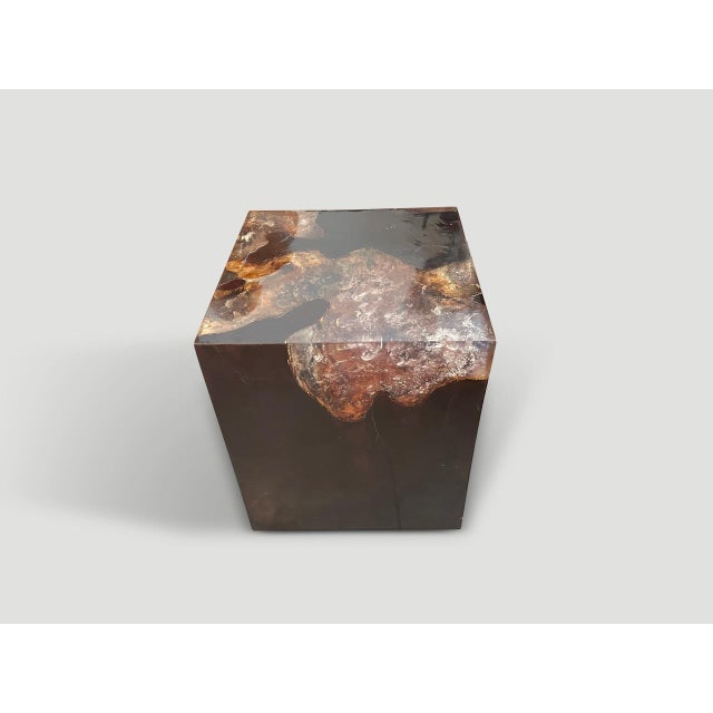 Andrianna Shamaris Cracked Resin Side Table For Sale - Image 16 of 18