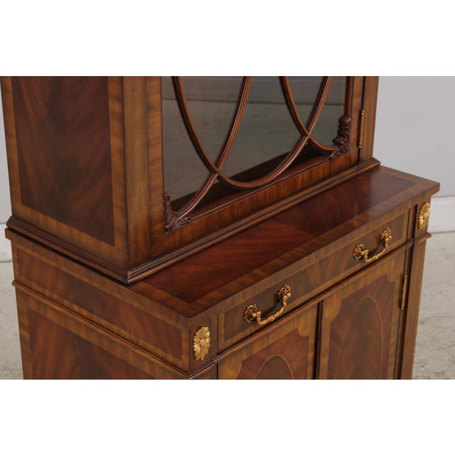 Maitland Smith Mahogany Narrow China Cabinet For Sale - Image 9 of 18
