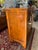 Late 20th Century Vintage Asian-Inspired Solid Wood Cabinet With Brass Hardware For Sale - Image 5 of 9