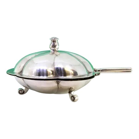 Butter Dish in Gummed Silver For Sale