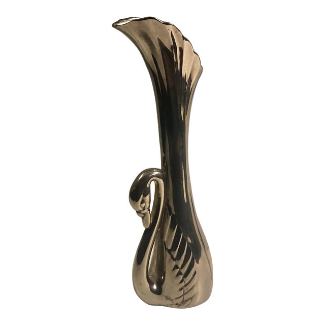 1950s Silverplate Swan Bud Vase For Sale