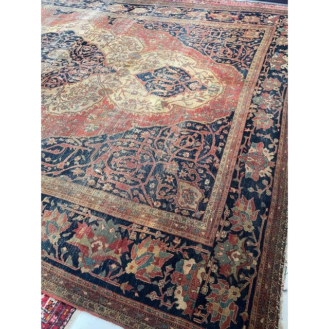 Brown Old-World Gem Large Antique Carpet, C. 1900's 10.6 x 13.9 For Sale - Image 8 of 15