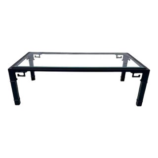 Black Lacquered Iron Coffee Table For Sale