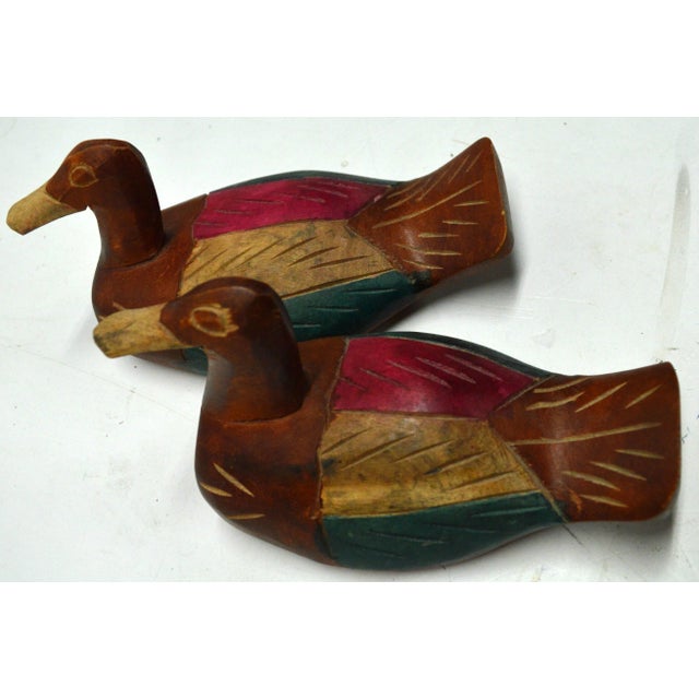 Carved Wooden Decoys - A Pair For Sale - Image 9 of 10