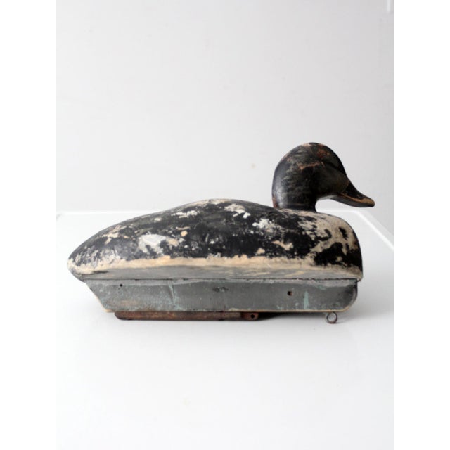 Cabin Vintage Signed Folk Art Duck Decoy For Sale - Image 3 of 13