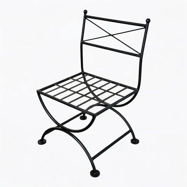Mediterranean 3 Pieces Vintage Turkish Cast Iron Patio Chairs & Side Table For Sale - Image 3 of 12