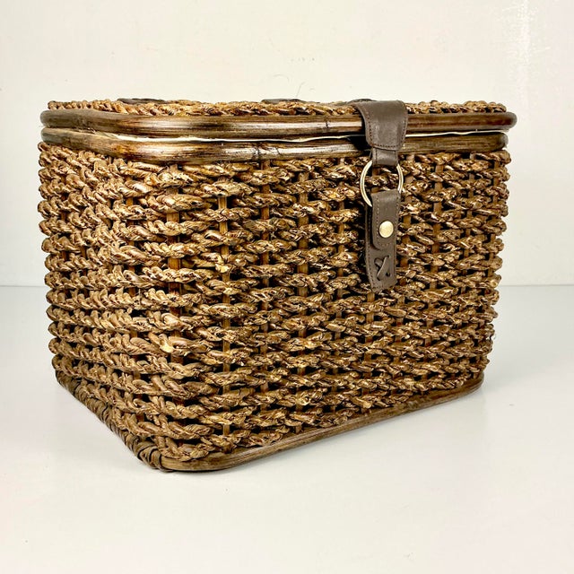 This vintage twisted woven jute wicker lidded basket will be your new favorite storage solution or decor accent. It’s in...