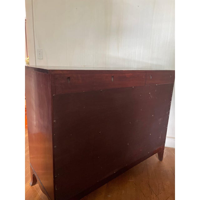 Mid 20th Century Mid 20th Century Continental Furniture Company Mahogany Serpentine Chest of Drawers — Classic Curved Front Design For Sale - Image 5 of 13