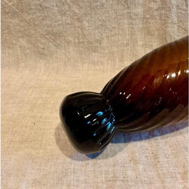 1950s Amber Murano Style Glass Wall Pocket Vase For Sale - Image 4 of 5