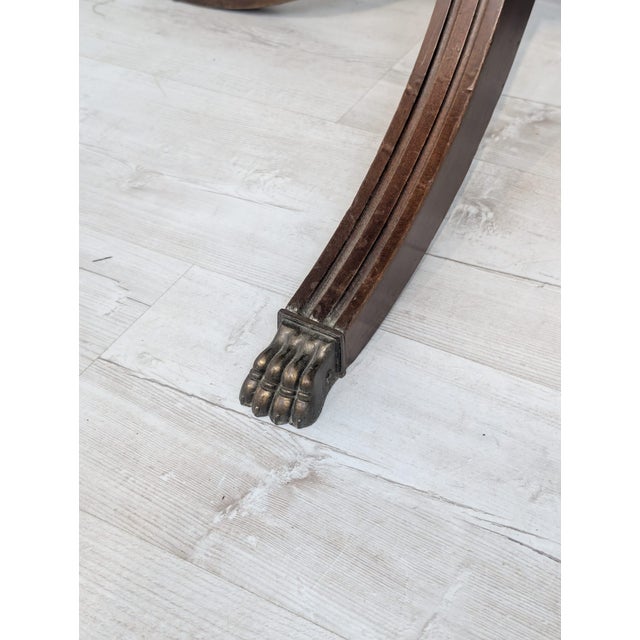 Antique Regency Walnut Table with Brass Lion Paws, 1920 For Sale - Image 9 of 17