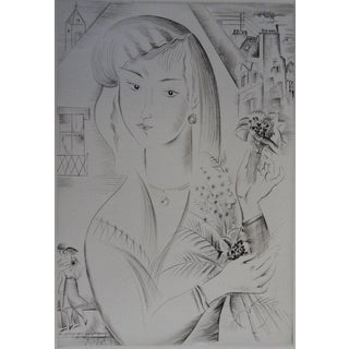 Mily Possoz, La jeune fille au bouquet, Etching For Sale