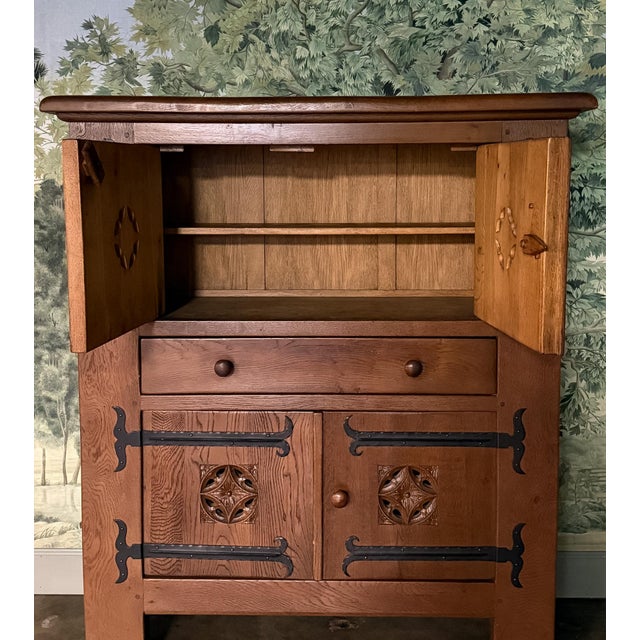 This antique oak cupboard cabinet brings a wonderful sense of rustic European character with its warm oak finish and...