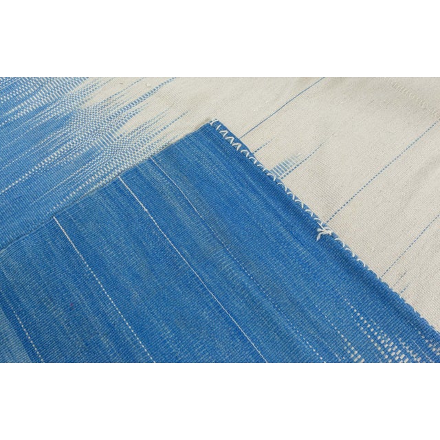 Contemporary Turkish Kilim Beige and Blue Wool Rug by Doris Leslie Blau For Sale - Image 9 of 9