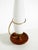 Large Mid-Century Modern Table Lamp in Brass and Teak with Frosted Glass Shade, 1950s For Sale - Image 12 of 18