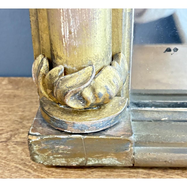 Wood 19th Century French Empire Giltwood & Gesso Mantel Mirror — 22" X 34" For Sale - Image 7 of 11