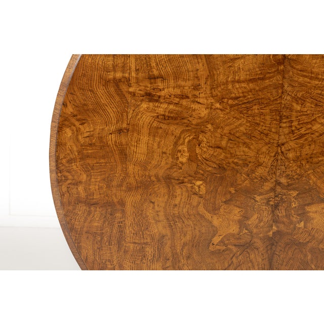 19th Century English Burr Oak Centre Table For Sale - Image 9 of 10