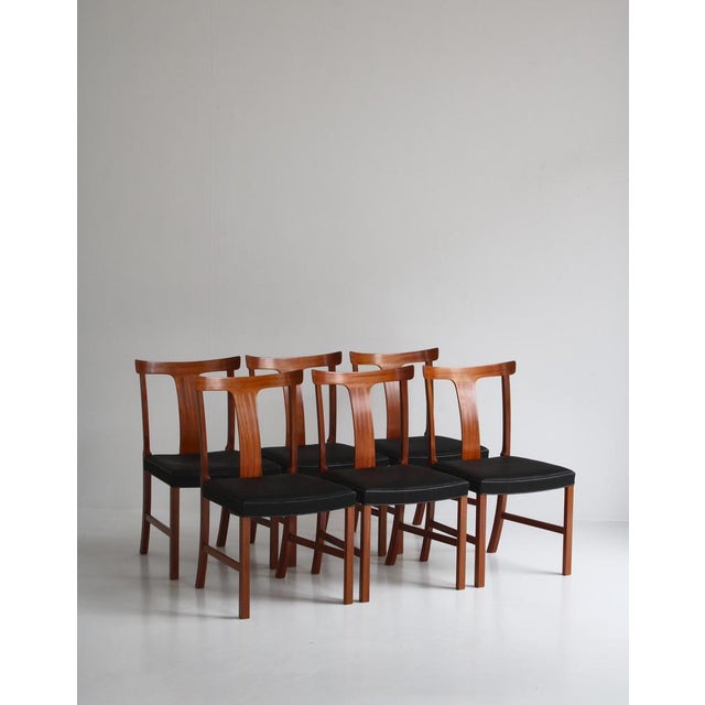 Benedikte Dining Chairs in Mahogany by Ole Wanchen for A.J. Iverse, 1942, Set of 6 For Sale - Image 3 of 18