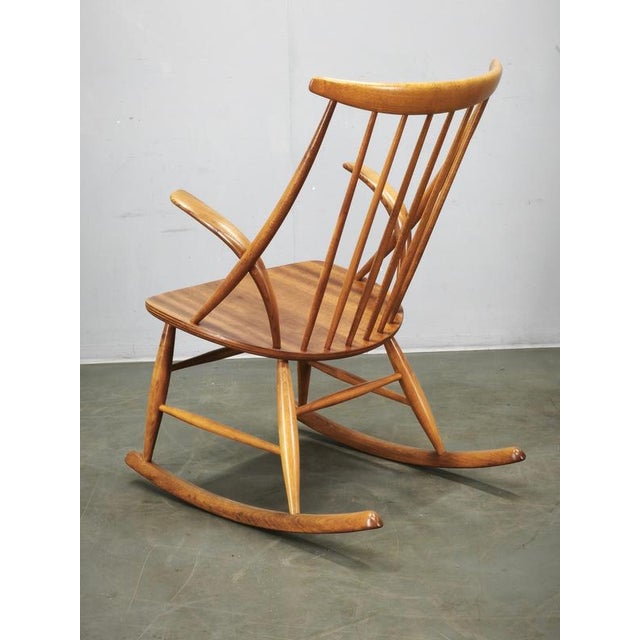 Danish Modern Rocking Chair by Niels Eilersen for Illum Wikkelsø, 1960s For Sale - Image 10 of 13