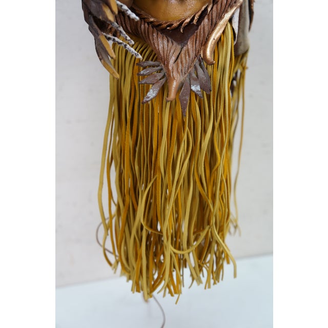 2 Vintage 1980s Jl Chuites Leather Tassel Mardi Gras Face Masks For Sale - Image 6 of 16