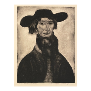 1960s Newswanger Black Bearded Amishman Etching