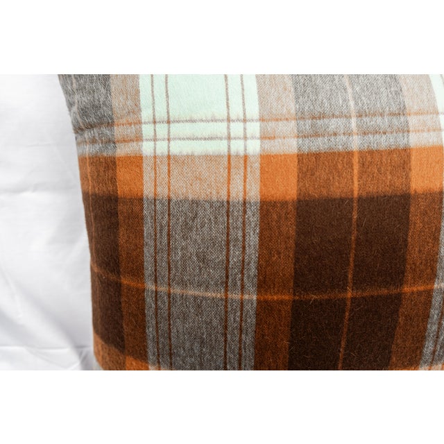Sandra Jordan Prima Alpaca in Caribbean and Burnt Orange Plaid, complemented with 100% Cotton Chocolate Velvet backing,...