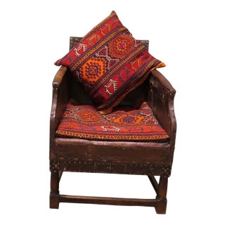 Scottish School Leather Fireside Chair, 1920 For Sale
